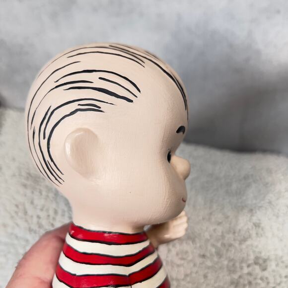 Peanuts Linus Vintage Hand Painted Ceramic RARE 1968 Shultz Charlie Brown - Picture 5 of 15